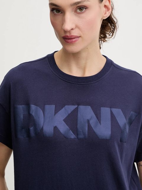 Dkny t-shirt bawełniany damski kolor niebieski DP6T1534