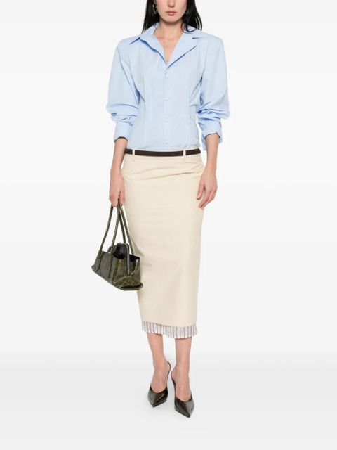 The Attico pointed-collar buttoned shirt - Blue - zdjęcie produktu nr 2