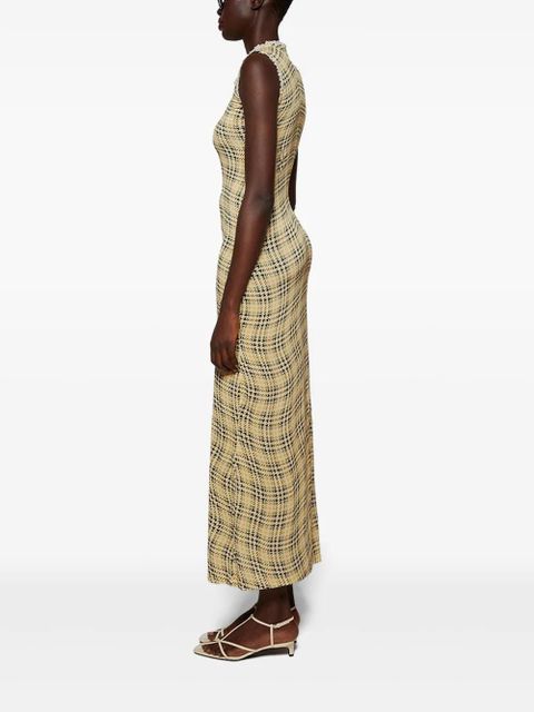 Rabanne tartan-check maxi dress - Neutrals
