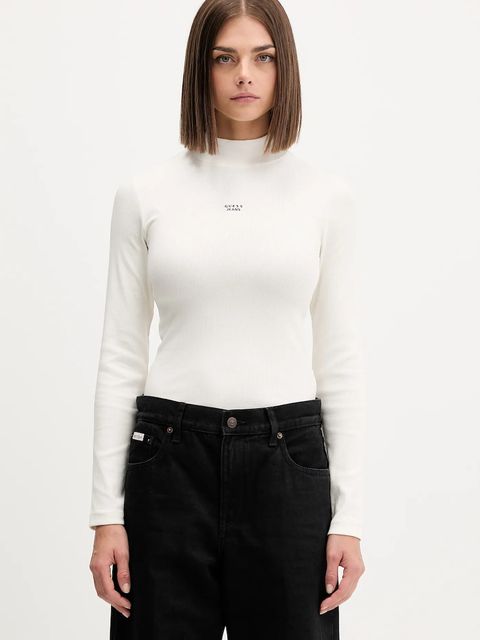 Guess Jeans longsleeve kolor beżowy z półgolfem W5BP23 KA0H1 - zdjęcie produktu nr 1