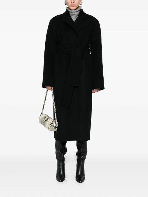 KHAITE belted wool coat - Black