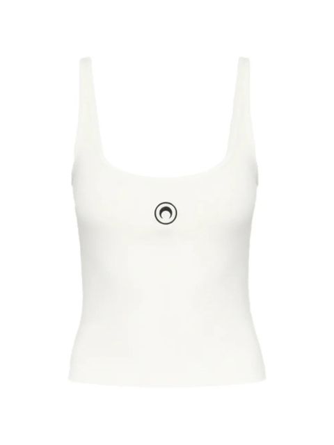 Marine Serre Moon-logo ribbed tank top - White - zdjęcie produktu nr 1