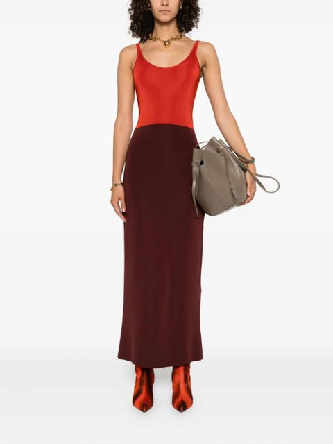 FENDI two-tone midi dress - Red