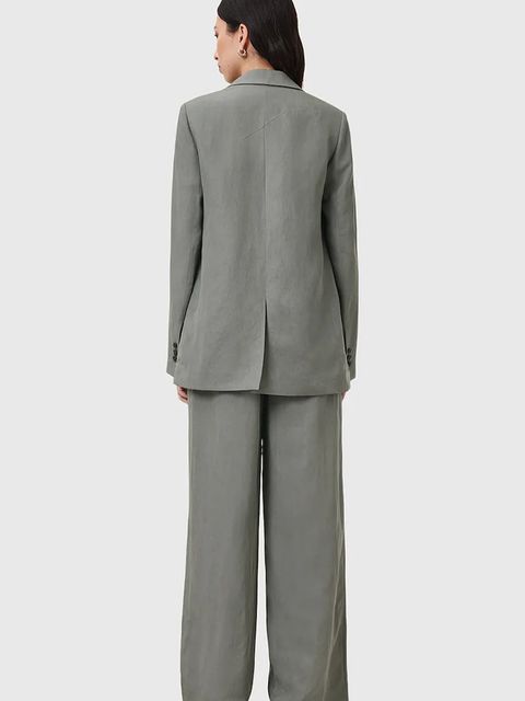 AllSaints spodnie AVERIE damskie kolor szary szerokie medium waist W045QC