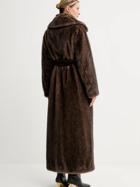 Twinset płaszcz kolor brązowy 252AT2190