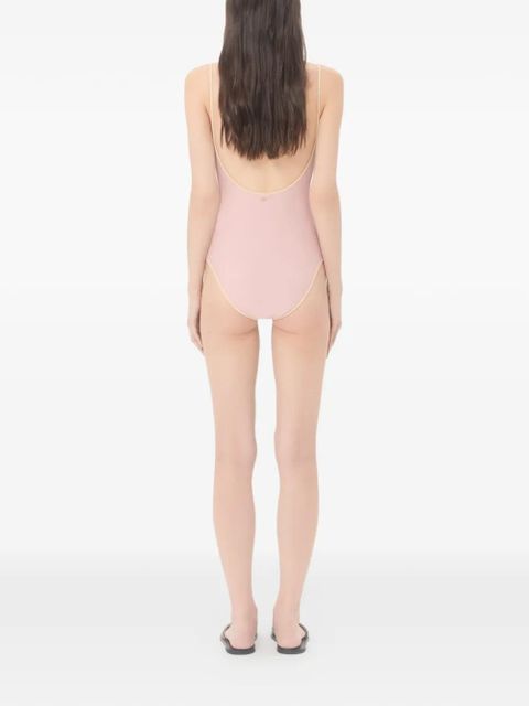 Valentino Garavani printed logo-detail swimsuit - Pink