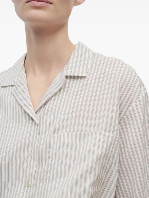 The Row striped short-sleeve shirt - White