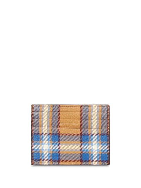 ETRO Pegaso-motif tartan leather card holder - Yellow - zdjęcie produktu nr 2