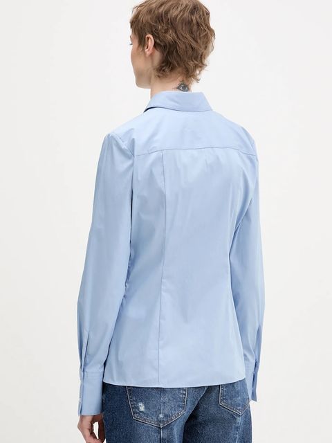HUGO koszula The Fitted Shirt damska kolor niebieski slim z kołnierzykiem klasycznym 50554568 - zdjęcie produktu nr 2