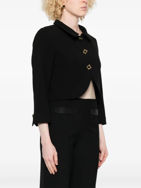 SANDRO square-buttons cropped jacket - Black - zdjęcie produktu nr 2