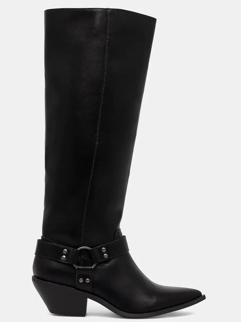 Answear.LAB kozaki kolor czarny na słupku lekko ocieplone