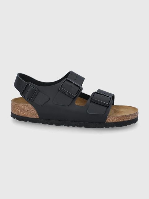 Birkenstock sandały skórzane Milano damskie kolor czarny 34193 - zdjęcie produktu nr 1
