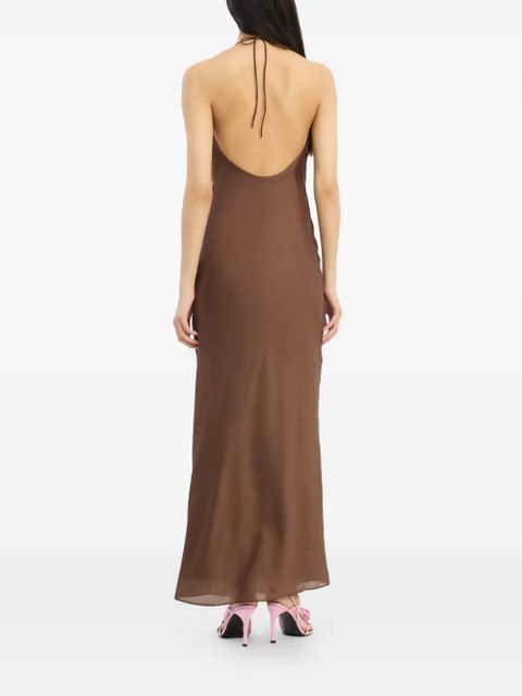 ROTATE BIRGER CHRISTENSEN halterneck maxi dress - Brown