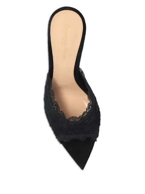 Gianvito Rossi lace heeled mules - Black