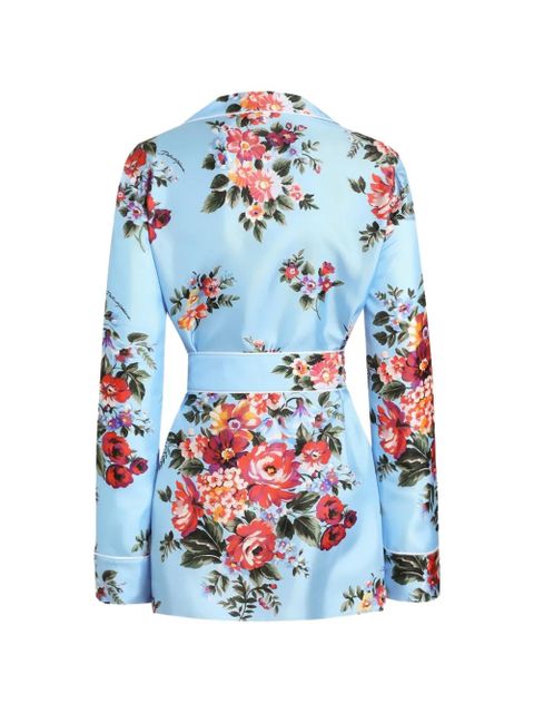 Dolce & Gabbana FLOWER BOUQUET-PRINT SILK VANITY SHIRT - Blue - zdjęcie produktu nr 2