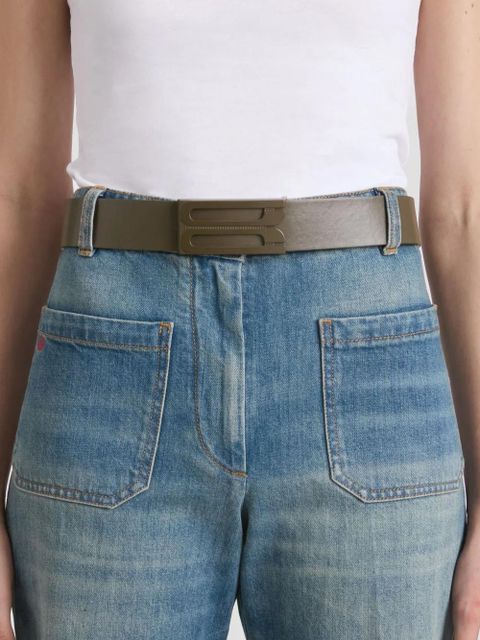 Victoria Beckham logo-buckle leather belt - Green - zdjęcie produktu nr 2