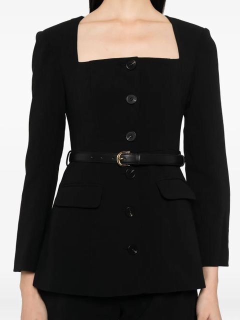 Self-Portrait tailored crepe playsuit - Black