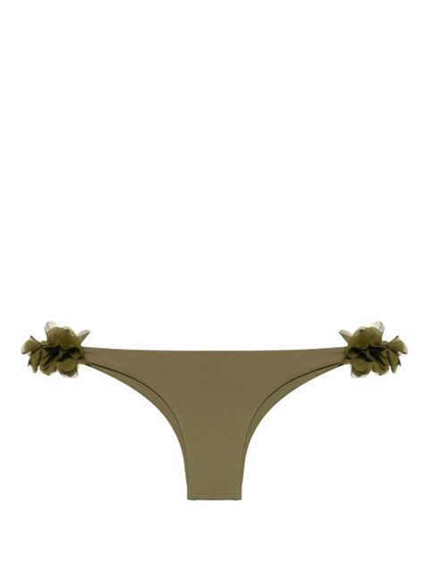 La Reveche Rasha floral-appliqué bikini bottom - Green - zdjęcie produktu nr 1