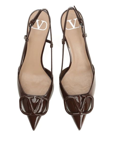 Valentino Garavani 80mm VLogo slingback pumps - Brown