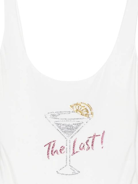 Oséree rhinestone-embellished scoop-neck swimsuit - White