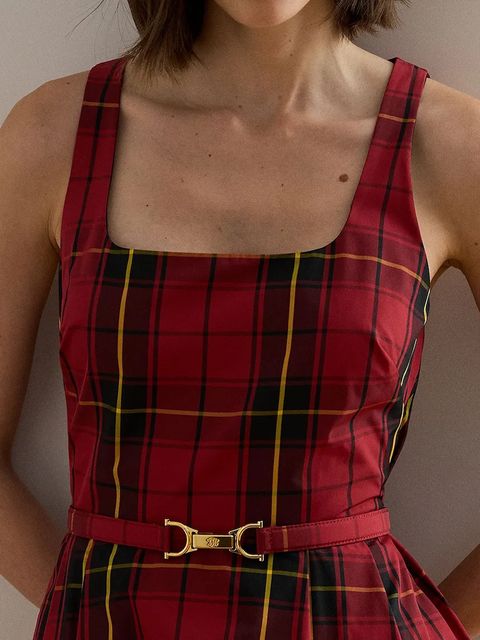 Lauren Ralph Lauren sukienka kolor czerwony mini rozkloszowana 253979940