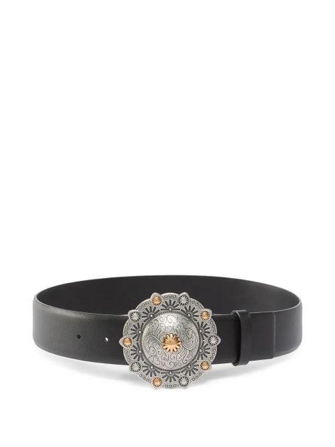 PINKO round-buckle leather belt - Black - zdjęcie produktu nr 1