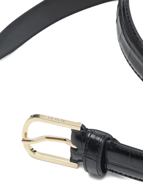 TOTEME slim crocodile-embossed belt - Black - zdjęcie produktu nr 2