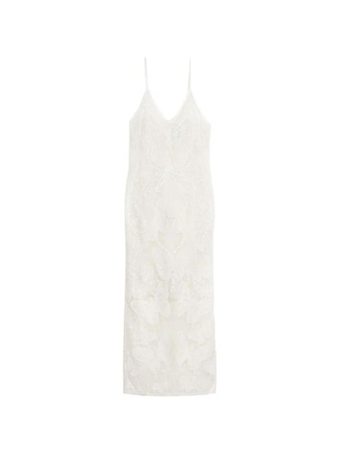 Blumarine butterfly-motif V-neck maxi dress - Neutrals - zdjęcie produktu nr 1