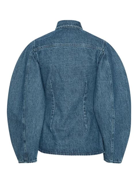 ROTATE BIRGER CHRISTENSEN puff-sleeves fitted denim shirt - Blue