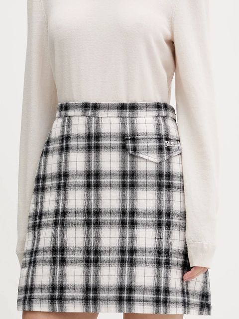 Tommy Jeans spódnica bawełniana kolor czarny mini prosta DW0DW21461