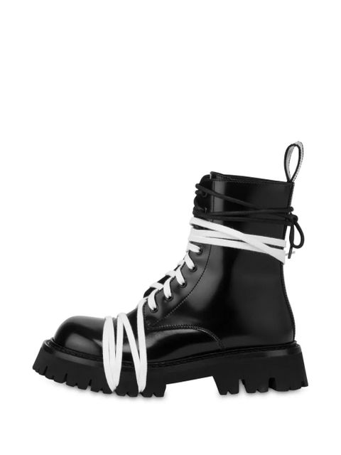 Moschino lace-up combat boots - Black