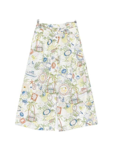 Maje postcard-print button-front midi skirt - White - zdjęcie produktu nr 1