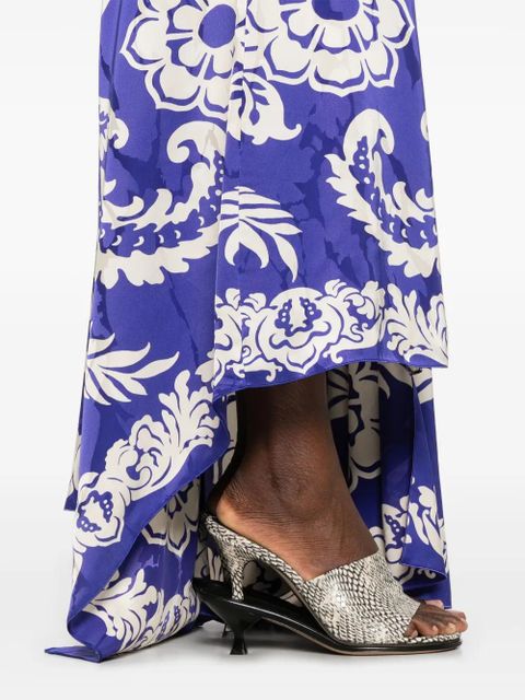 ETRO asymmetric midi skirt - Blue