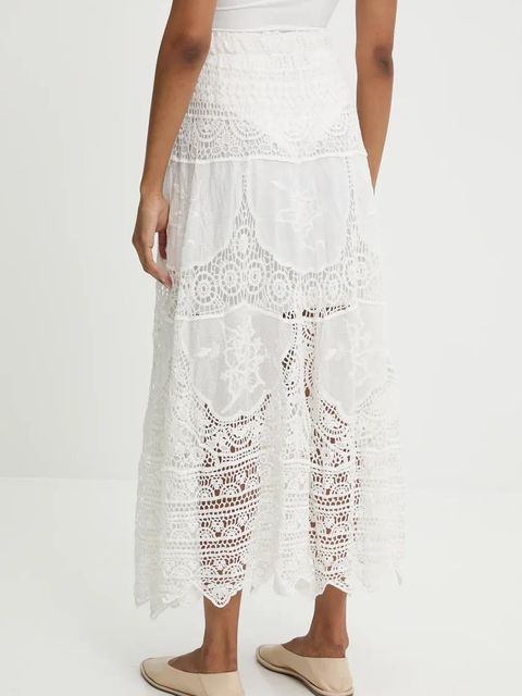Answear.LAB spódnica bawełniana kolor biały maxi rozkloszowana