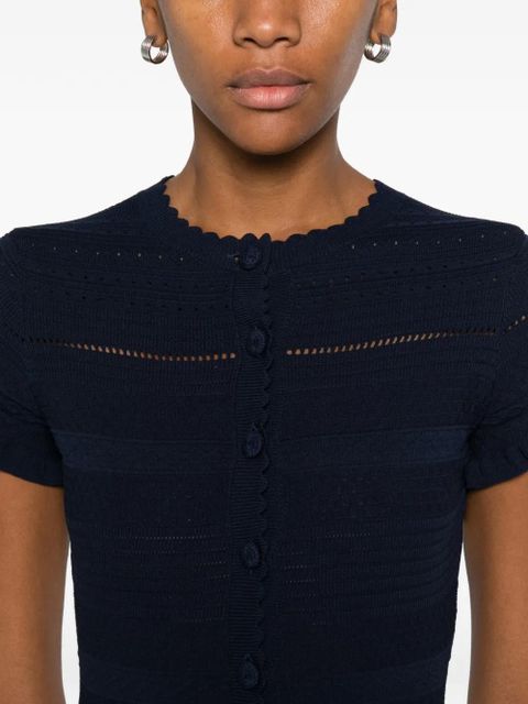 Maje short-sleeve knitted midi dress - Blue