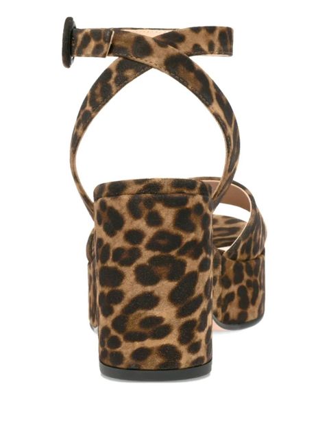 Gianvito Rossi Alma leopard-print platform sandals - Brown