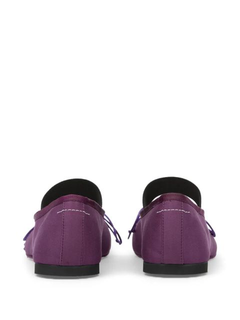 MM6 Maison Margiela Anatomic Numeric bow-detail ballet flats - Purple