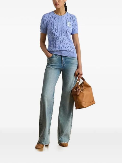 Lauren Ralph Lauren cable-knit intarsia T-shirt - Blue - zdjęcie produktu nr 2