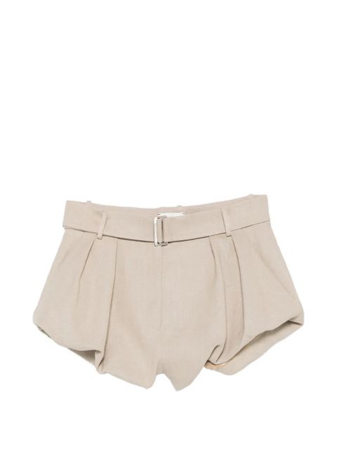Magda Butrym belted bubble-hem shorts - Neutrals - zdjęcie produktu nr 1