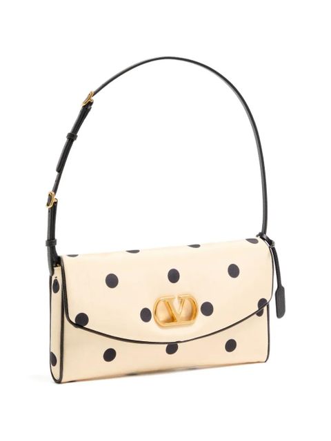 Valentino Garavani small DeVain Plus De Pois shoulder bag - Neutrals