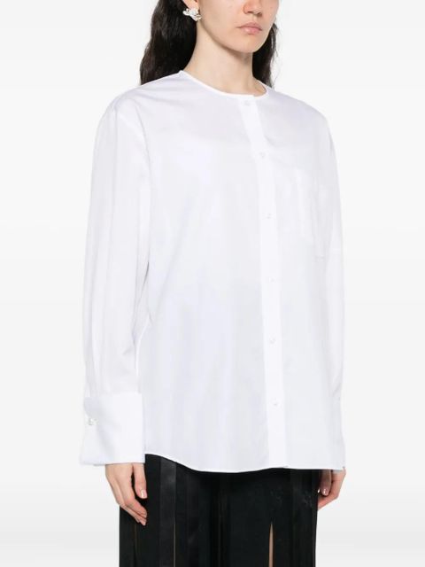 Simone Rocha mandarin-collar pocket shirt - White - zdjęcie produktu nr 2