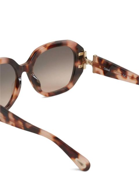 Chloé geometric-frame sunglasses - Brown