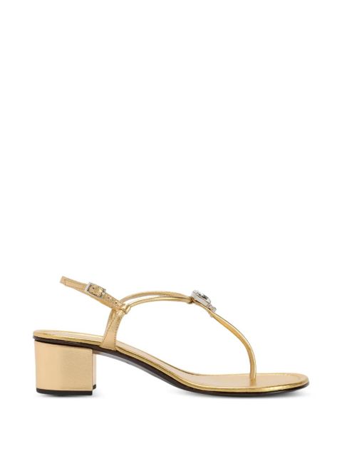 Giuseppe Zanotti Maeeve rhinestone strap thong sandals - Gold - zdjęcie produktu nr 1