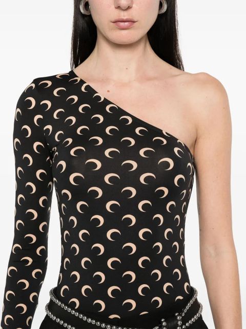 Marine Serre Crescent Moon asymmetric top - Black