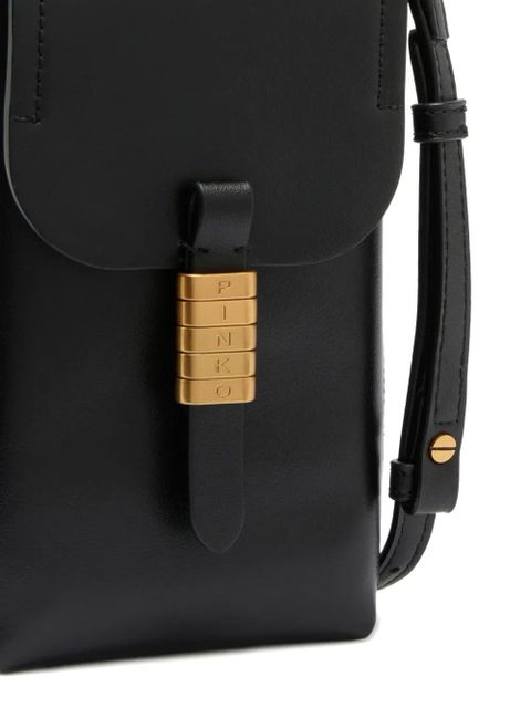 PINKO lettering-detail shoulder bag - Black
