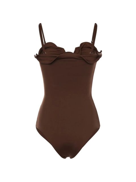 Magda Butrym ruffled floral swimsuit - Brown - zdjęcie produktu nr 2