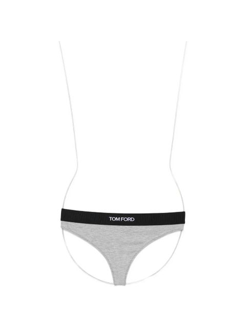 TOM FORD logo-waistband thong - Grey - zdjęcie produktu nr 1