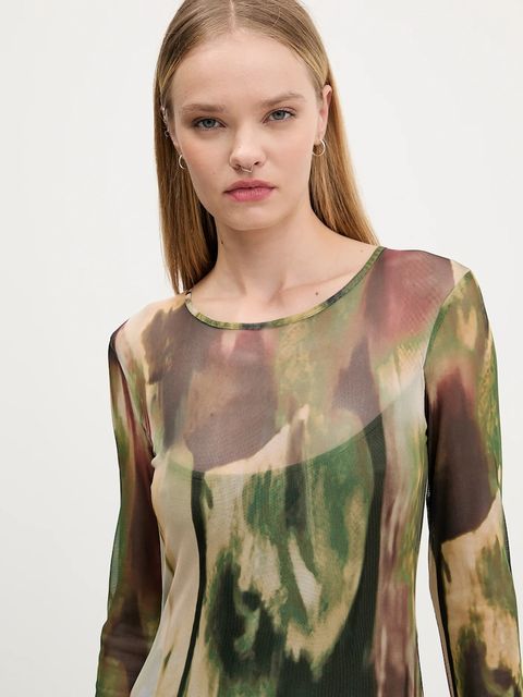 Desigual sukienka GODIVA kolor zielony maxi prosta 25WWVK41