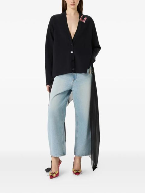 Blumarine butterfly-appliqué cardigan - Black - zdjęcie produktu nr 2