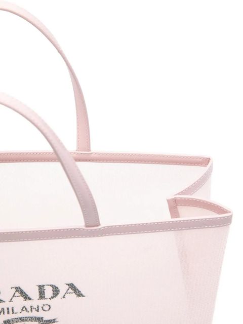 Prada logo-print tote bag - Pink